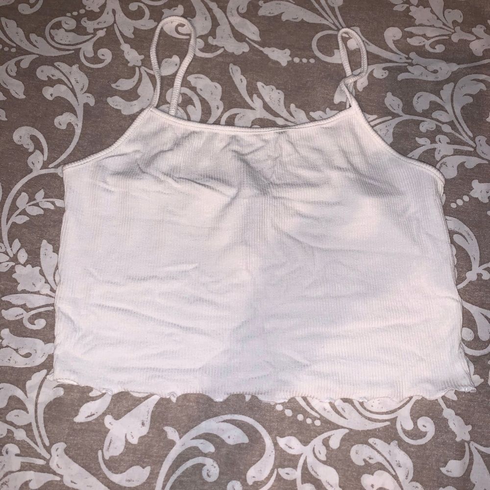publix white crop top size medium